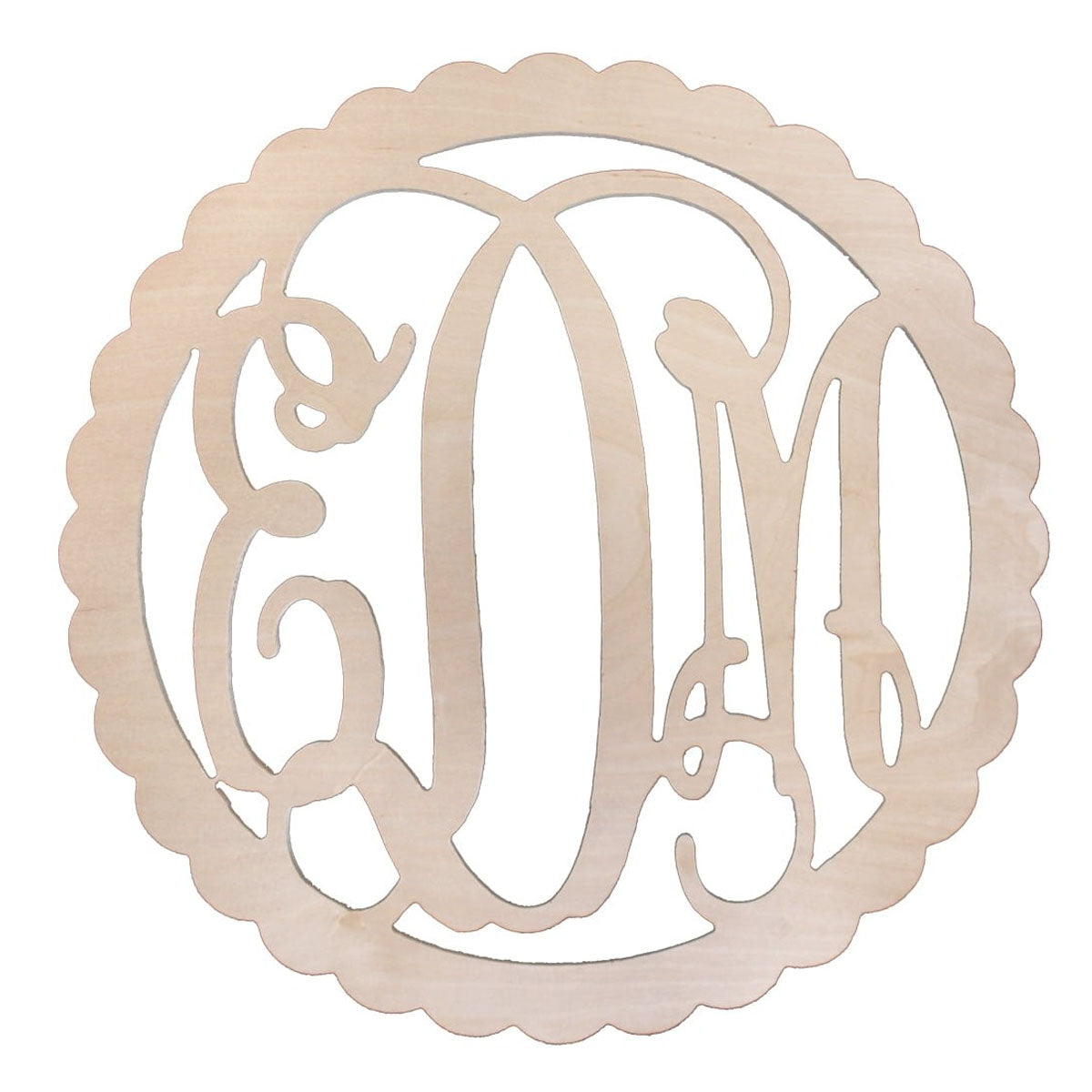 Scallop Wood Monogram - Southern Grace Creations