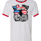 Schnauzer with Flag Bandana and Glasses Tee - Southern Grace Creations