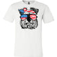 Schnauzer with Flag Bandana and Glasses Tee - Southern Grace Creations
