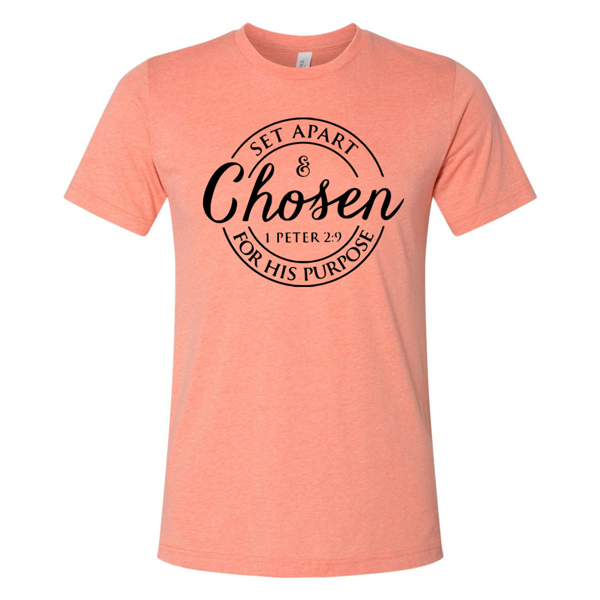 Set Apart & Chosen For His Purpose - Heather Sunset Short Sleeves Tee - Southern Grace Creations