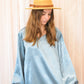 Shine Bright Blouse-Baby Blue - Southern Grace Creations