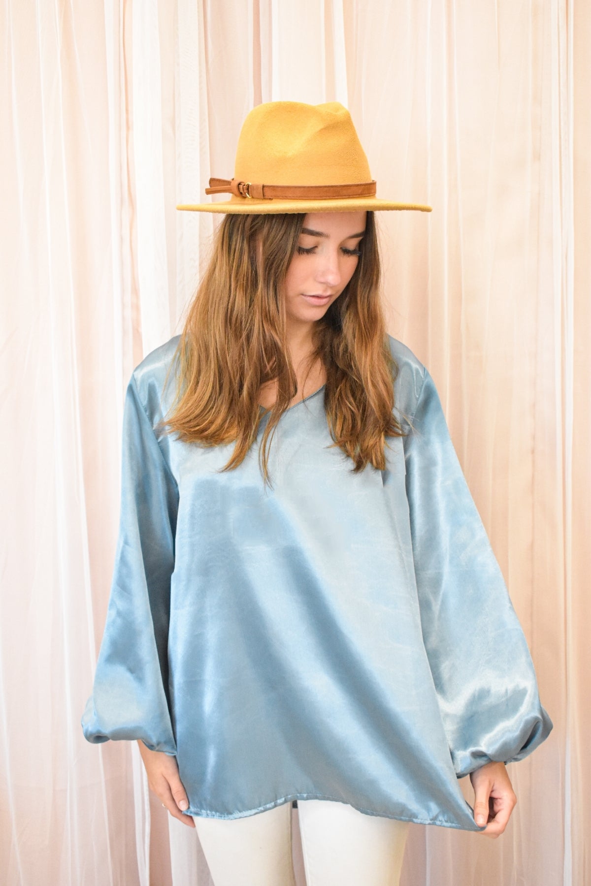 Shine Bright Blouse-Baby Blue - Southern Grace Creations