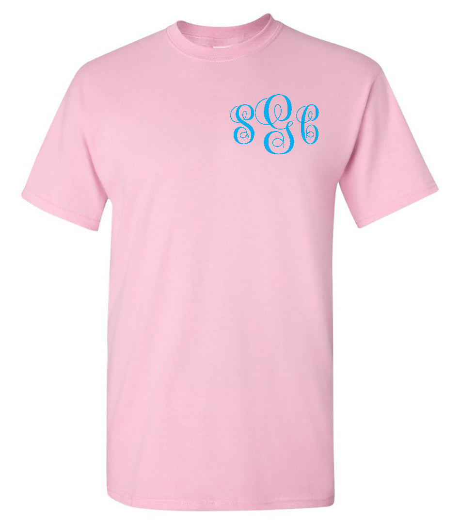 Short Sleeve Monogram Tee (Left Chest) - Southern Grace Creations