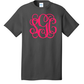 Short Sleeve Tee with Large Monogram - Southern Grace Creations