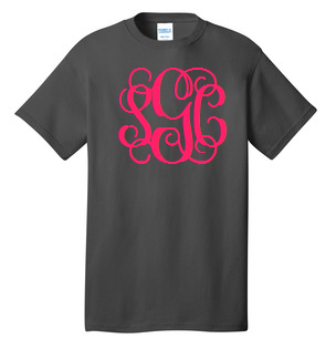 Short Sleeve Tee with Large Monogram - Southern Grace Creations