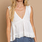 Sleeveless V neck Mini Babydoll Tank Top - Southern Grace Creations