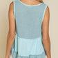 Sleeveless V neck Mini Babydoll Tank Top - Southern Grace Creations