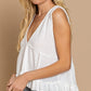 Sleeveless V neck Mini Babydoll Tank Top - Southern Grace Creations