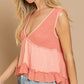 Sleeveless V neck Mini Babydoll Tank Top - Southern Grace Creations