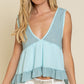 Sleeveless V neck Mini Babydoll Tank Top - Southern Grace Creations