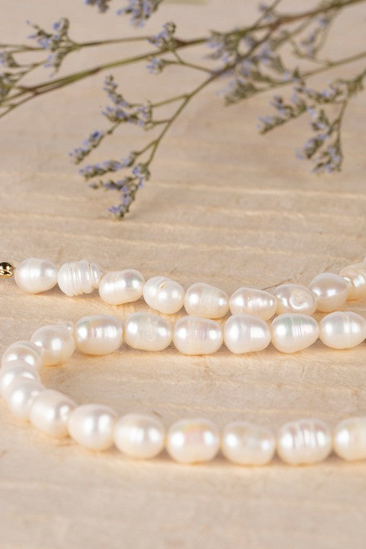 Small sized pearl beaded bracelet and necklace set - Southern Grace Creations