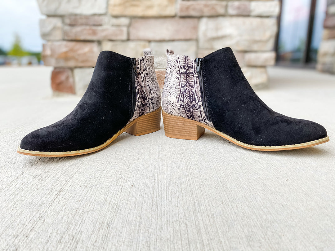 Snakeskin Port Booties - Southern Grace Creations