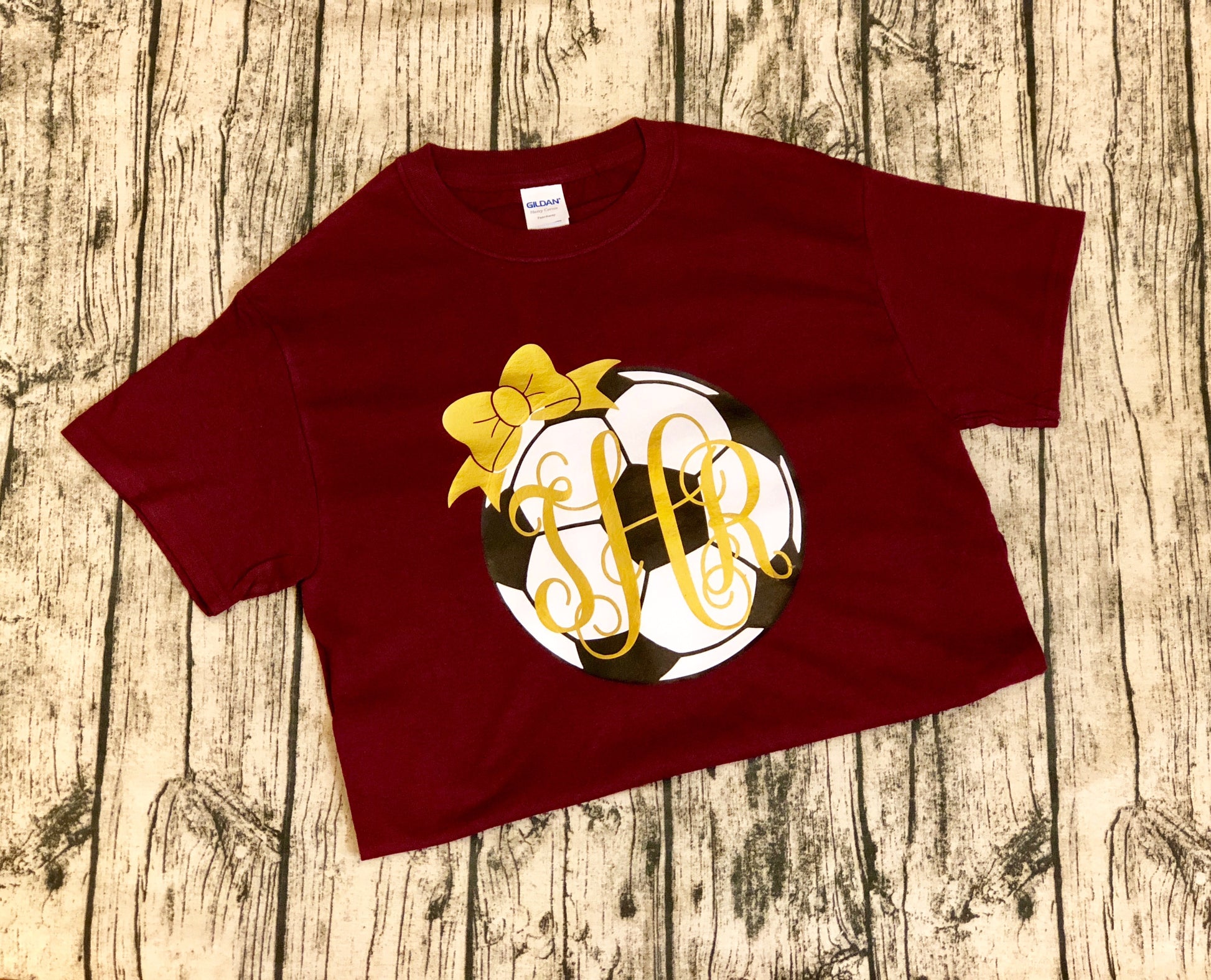 Soccer Ball Monogram with Bow - Southern Grace Creations