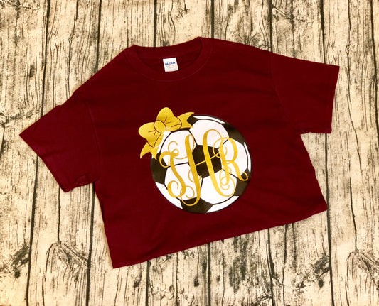 Soccer Ball Monogram with Bow