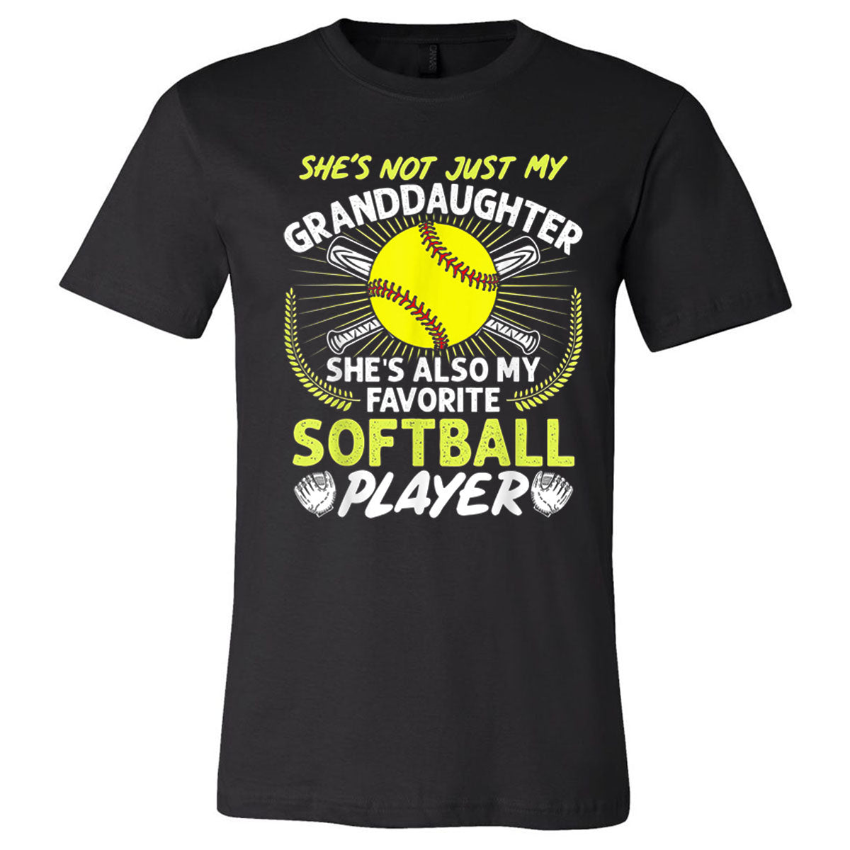 Softball - She's Not Just My Granddaughter - Black Tee - Southern Grace Creations
