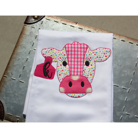 Spotted Cow - Appliqué Burp Cloth - Southern Grace Creations