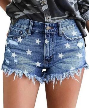 Star Denim Shorts - Southern Grace Creations
