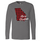 State Merry Christmas Buffalo Plaid - Asphalt Long Sleeves - Southern Grace Creations