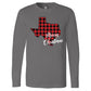 State Merry Christmas Buffalo Plaid - Asphalt Long Sleeves - Southern Grace Creations