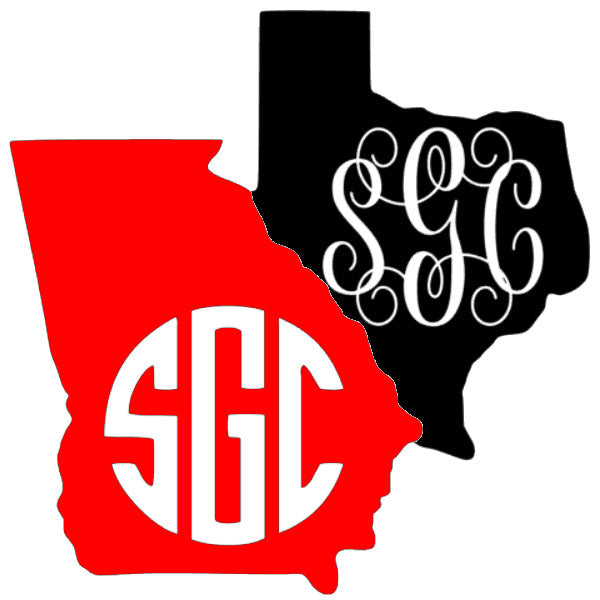 State Monogram Decal - Southern Grace Creations