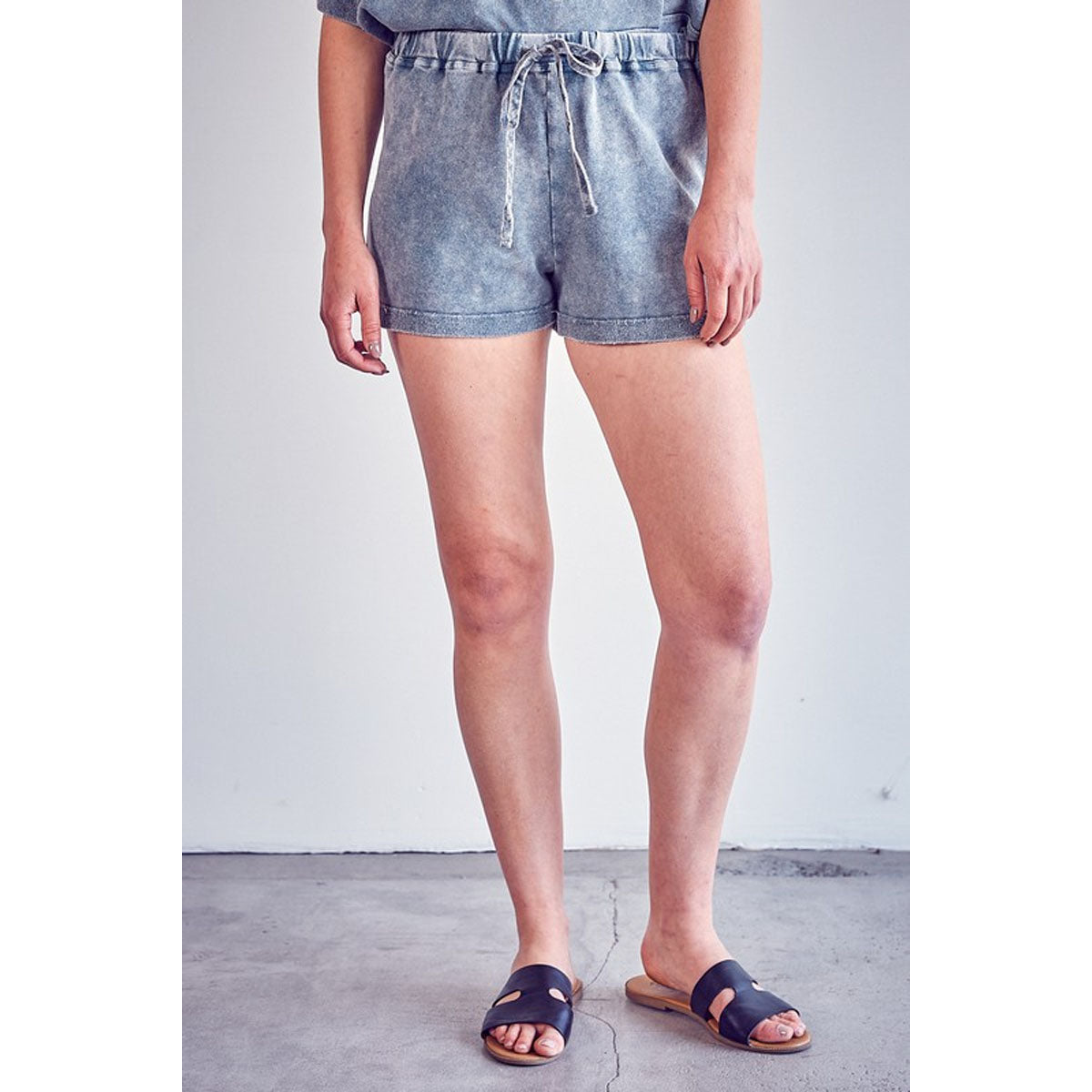 Stone Washed Shorts - Washed Forest - Southern Grace Creations