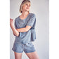 Stone Washed Shorts - Washed Forest - Southern Grace Creations