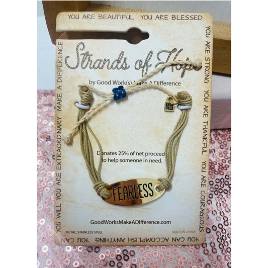 Strands of Hope  Fearless Bracelet - Tan - Southern Grace Creations