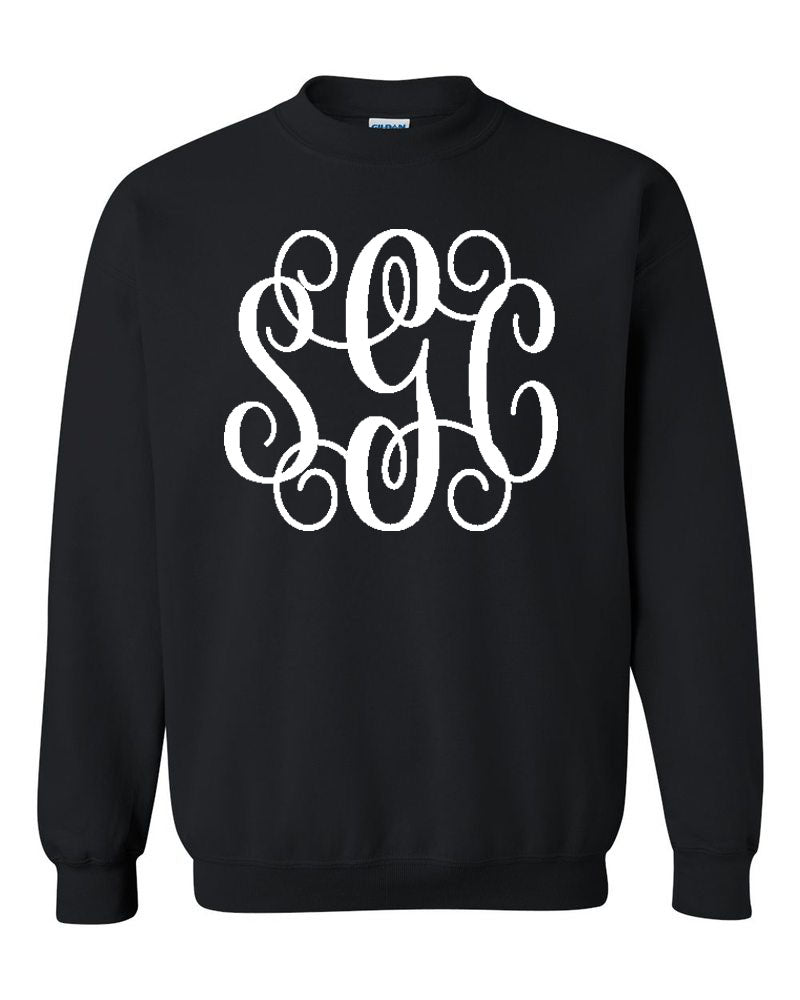 Sweat shirt with Big Monogram - Adult - Southern Grace Creations