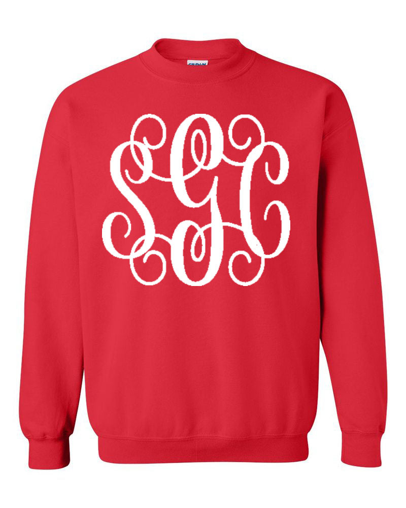 Sweat shirt with Big Monogram - Youth - Southern Grace Creations