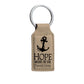 TAN FAUX LEATHER KEYCHAIN - ENGRAVABLE - Southern Grace Creations