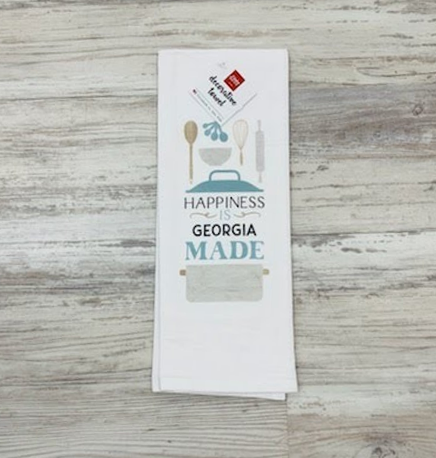 TEA TOWEL - Happiness is Georgia Made - Southern Grace Creations