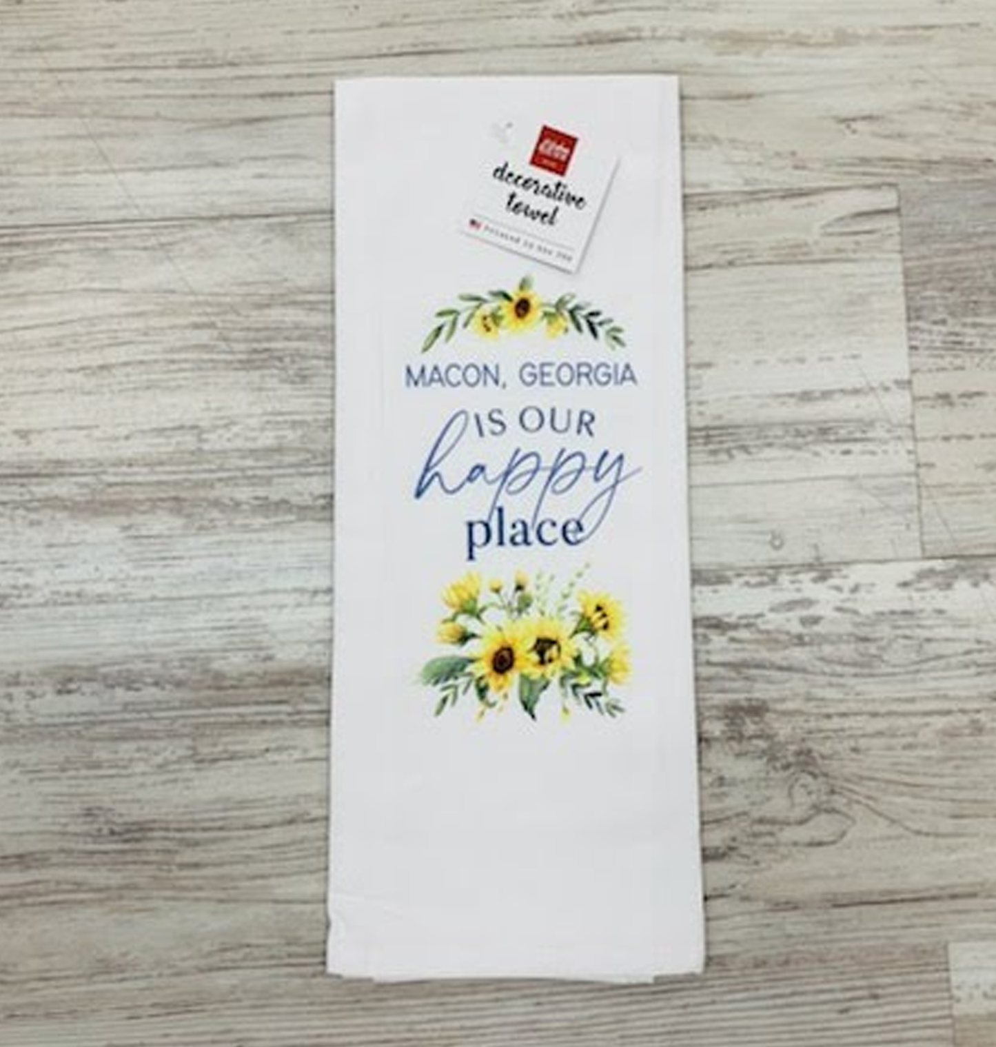 TEA TOWEL - MACON, GEORGIA IS OUR HAPPY PLACE - Southern Grace Creations