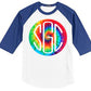 TIE DYE RAINBOW ROUND MONOGRAM SHIRT - Southern Grace Creations