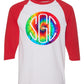 TIE DYE RAINBOW ROUND MONOGRAM SHIRT - Southern Grace Creations