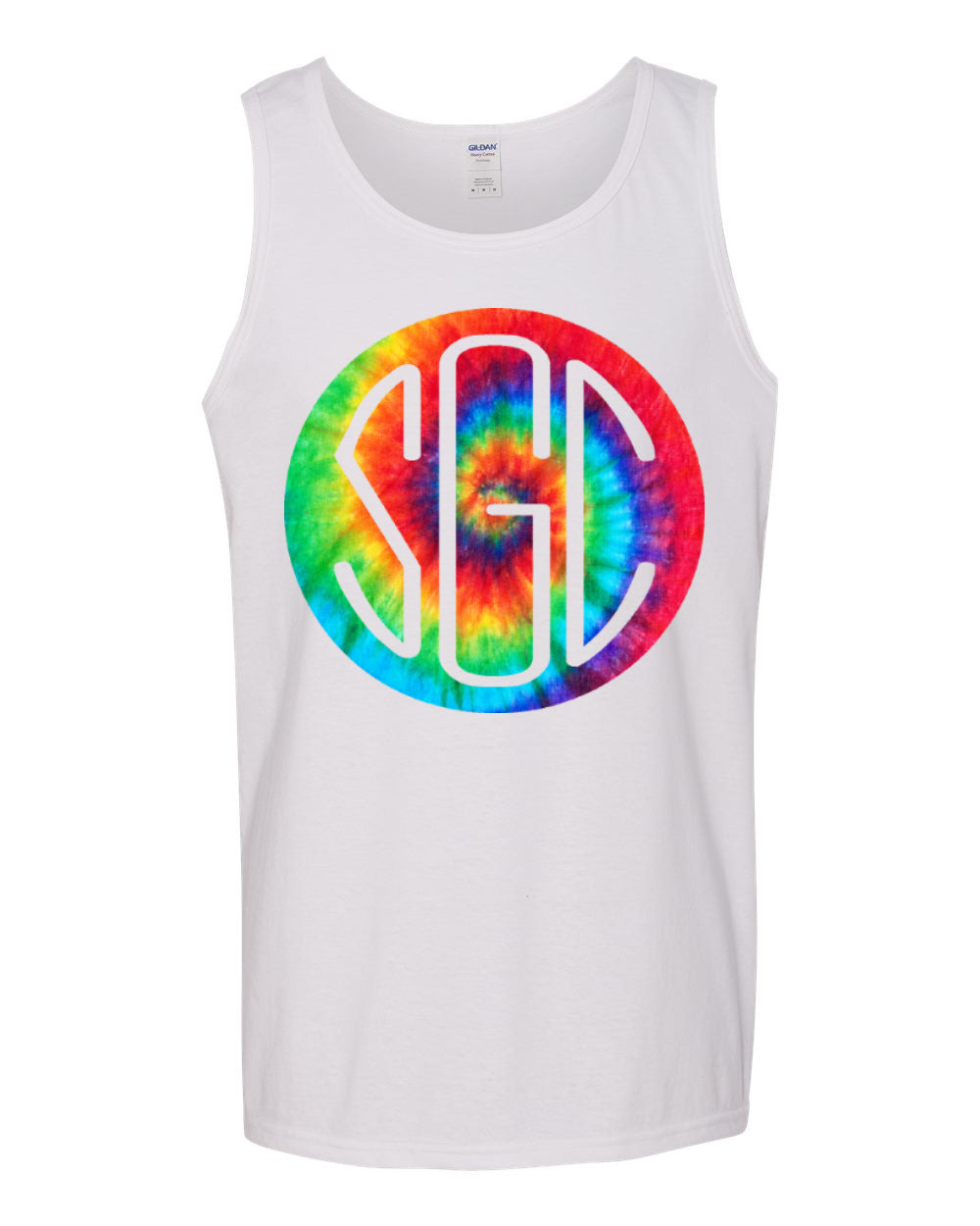 TIE DYE RAINBOW ROUND MONOGRAM SHIRT - Southern Grace Creations