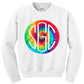 TIE DYE RAINBOW ROUND MONOGRAM SHIRT - Southern Grace Creations