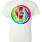TIE DYE RAINBOW ROUND MONOGRAM SHIRT - Southern Grace Creations