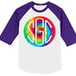 TIE DYE RAINBOW ROUND MONOGRAM SHIRT - Southern Grace Creations