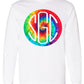 TIE DYE RAINBOW ROUND MONOGRAM SHIRT - Southern Grace Creations