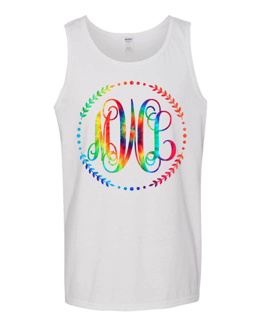 TIE DYE RAINBOW VINE MONOGRAM SHIRT - Southern Grace Creations