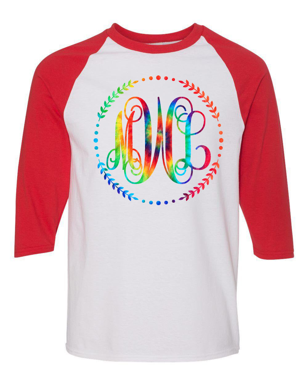 TIE DYE RAINBOW VINE MONOGRAM SHIRT - Southern Grace Creations