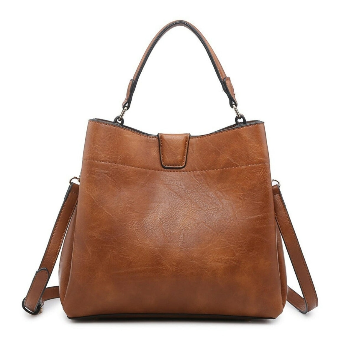 Tati-Monogrammable Satchel w/ Zip and Inner Slip Pockets-Brown - Southern Grace Creations