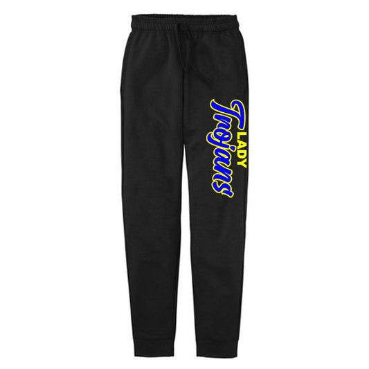 Tattnall - Black Joggers with Lady Trojans (PC78J) - Southern Grace Creations