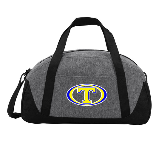 Tattnall - Dome Duffle Bag with Oval T - Heather Grey/Black (BG818) - Southern Grace Creations