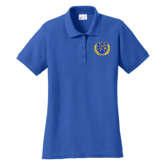 Tattnall - Ladies Cotton Pique Polo with Crest - Royal (LKP155) - Southern Grace Creations
