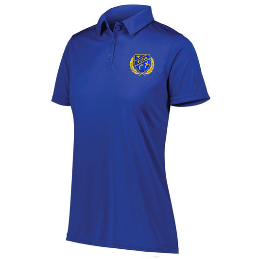 Tattnall - Ladies Drifit Vital Polo with Crest - Royal (5019) - Southern Grace Creations