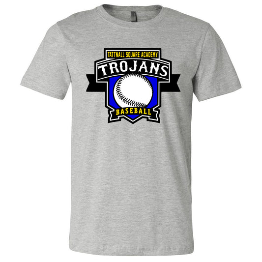 Tattnall - Tattnall Square Academy Trojans Baseball Banner - Athletic Heather (Tee/Hoodie/Sweatshirt) - Southern Grace Creations