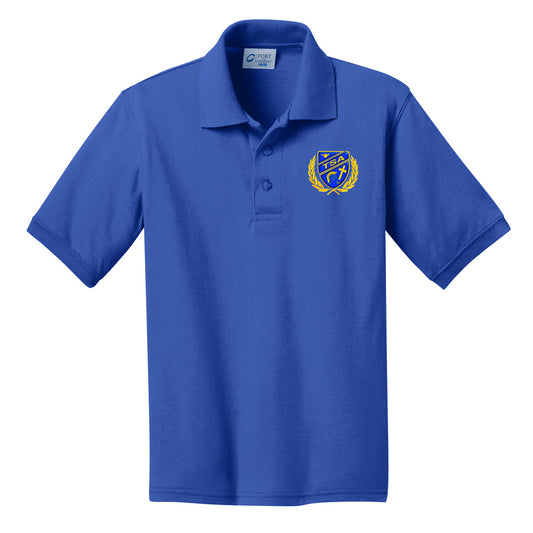 Tattnall - Toddler/Youth Polo with Crest - Royal (KP55Y) - Southern Grace Creations