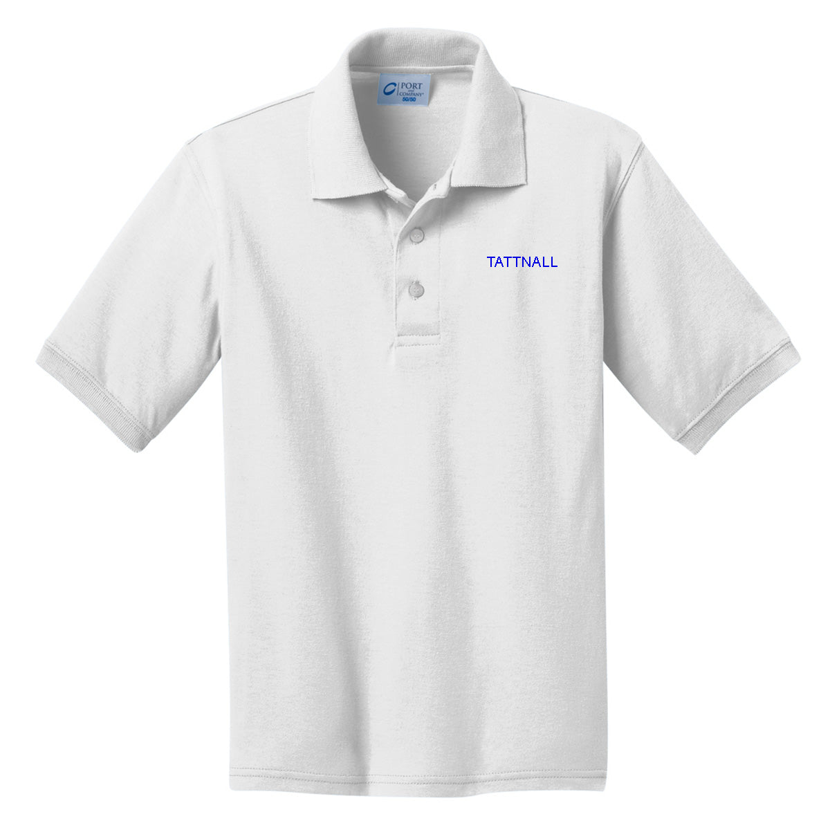 Tattnall - Toddler/Youth Polo with Tattnall - White (KP55Y) - Southern Grace Creations