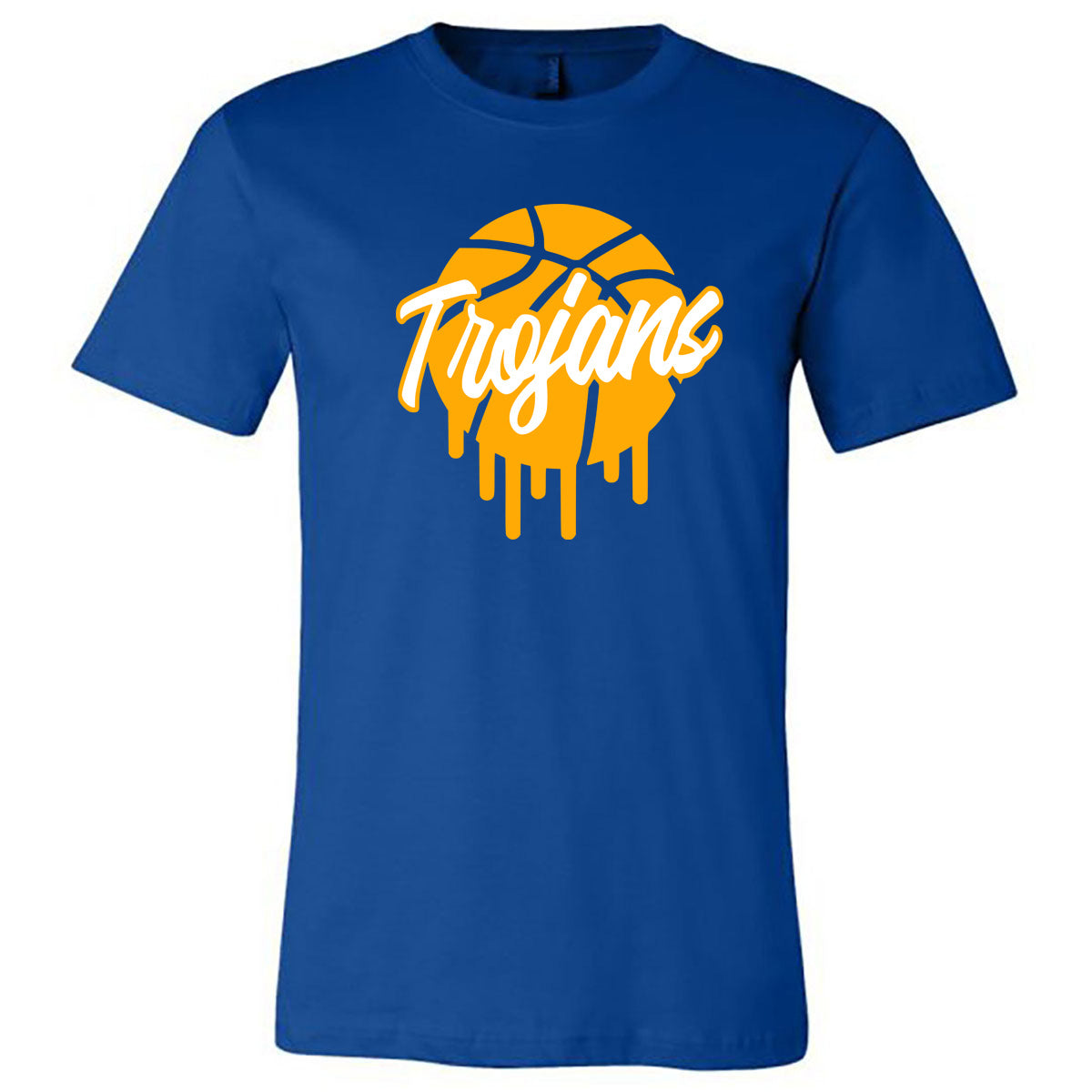 Tattnall - Trojans Dripping Basketball - Royal (Tee/DriFit/Hoodie/Sweatshirt) - Southern Grace Creations